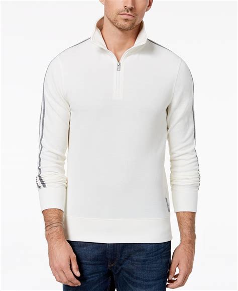 michael kors men's quarter zip waffle knit pullover|Michael Michael Kors Waffle Knit Quarter Zip Pullover Shirt.